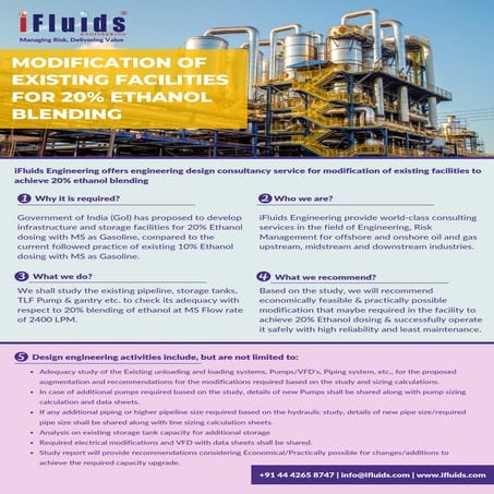 MODIFICATION OF EXISTING FACILITIES FOR 20% ETHANOL BLENDING