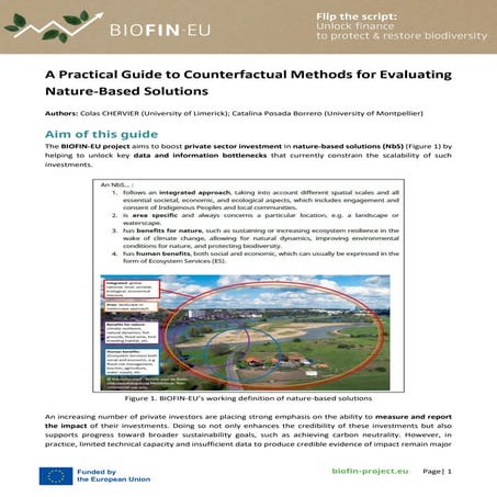 BIOFIN-EU: A Practical Guide to Counterfactual Methods for Evaluating Nature-...