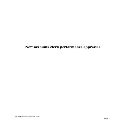 New accounts clerk performance appraisal | DOC