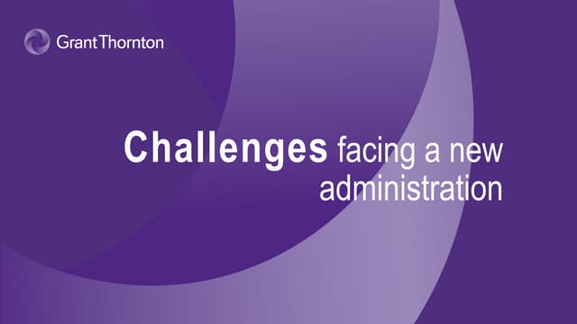 Challenges facing a new administration 