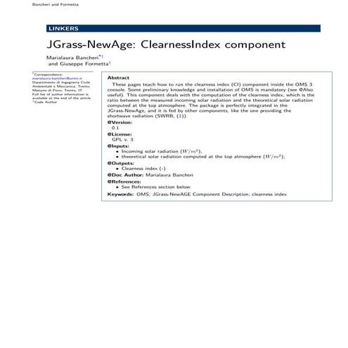 JGrass-Newage clearness index