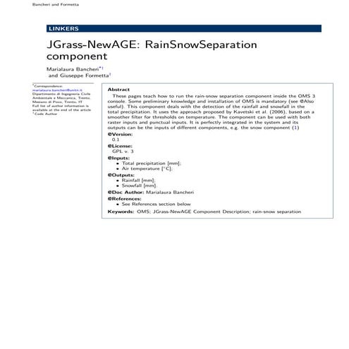 JGrass-NewAge rain-snow separation