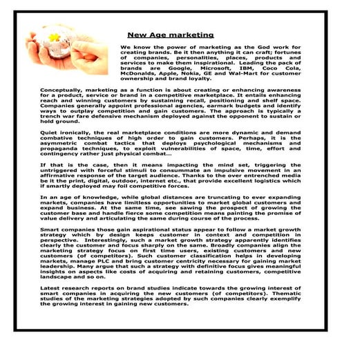 New Age Marketing - By Kazim Ali Khan