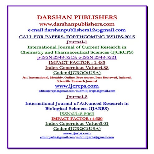 New all jounral call for papers