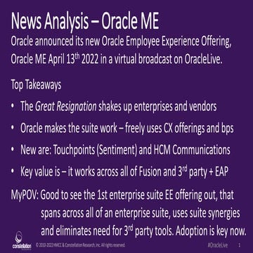 New Analysis - Oracle announces Oracle ME | PDF