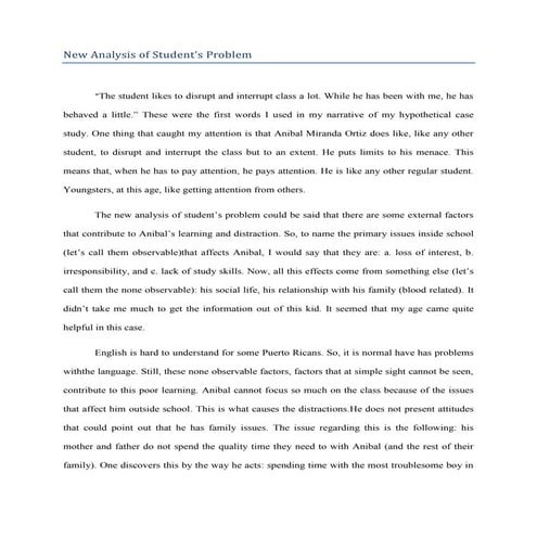 New analysis of student