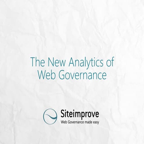 New analytics of web governance