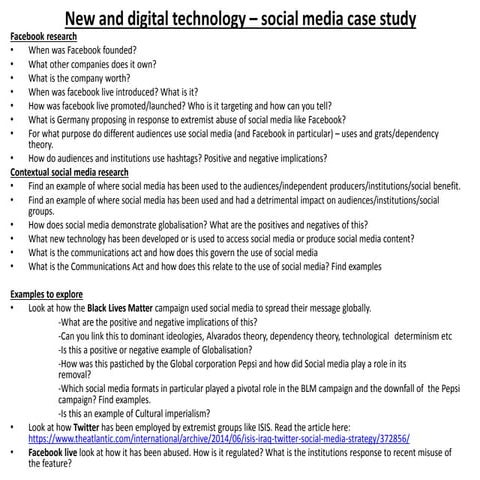 New and digital technology – social media case