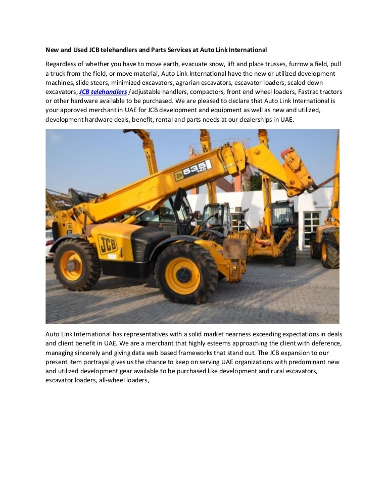 New and used jcb telehandlers and parts services at auto link interna…