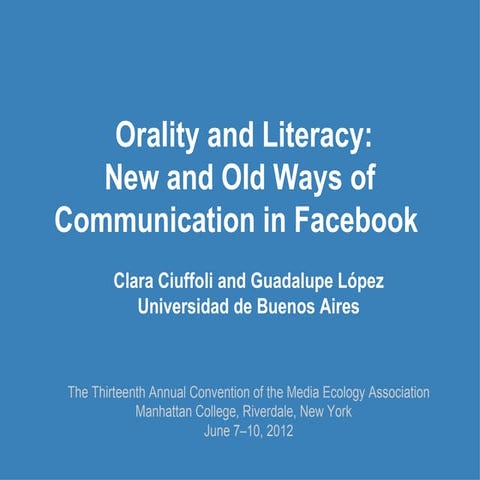 Facebook: New an old ways of communication
