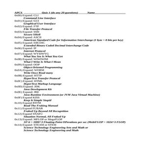 New apcs quiz1 answers