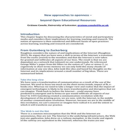 New approaches to openness – beyond open educational resources