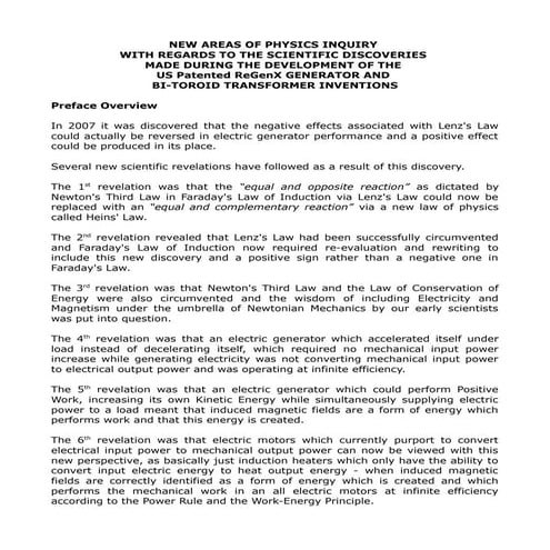 New Areas of Scientific Inquiry with Regards to ReGenX Generator and Bi-Toroi...