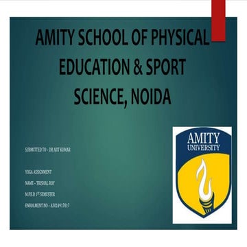 Amity School Of Physical Education & Sports Science, Noida, YOGA, M.P.E.D