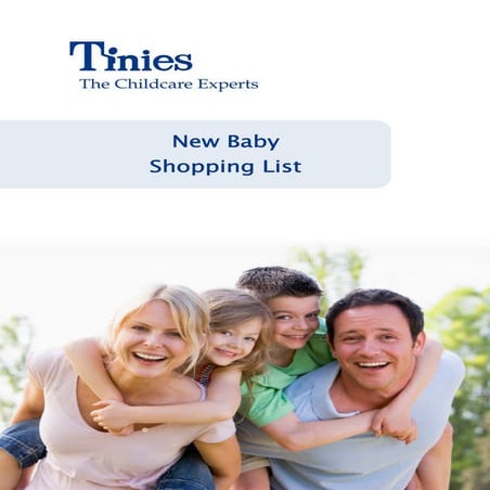 New baby shopping list