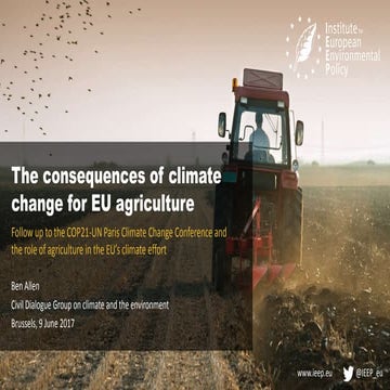 The consequences of climate change for EU agriculture