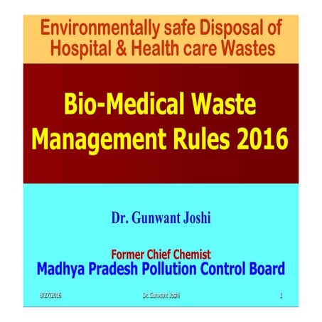 New bio medical waste management rules 2016