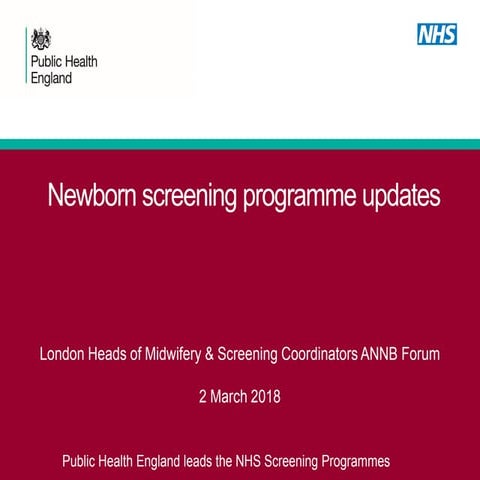 Newborn programme updates