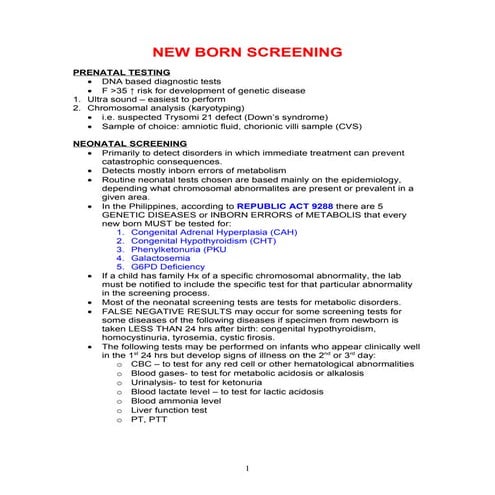 Newborn Screening Act | PPTX