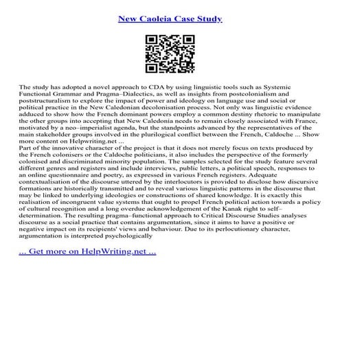 New Caoleia Case Study