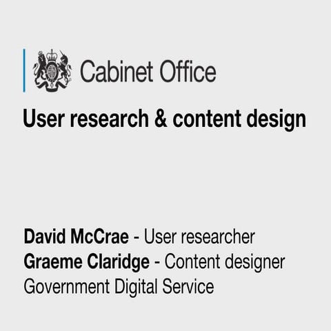 Newcastle content meetup: user research and content design