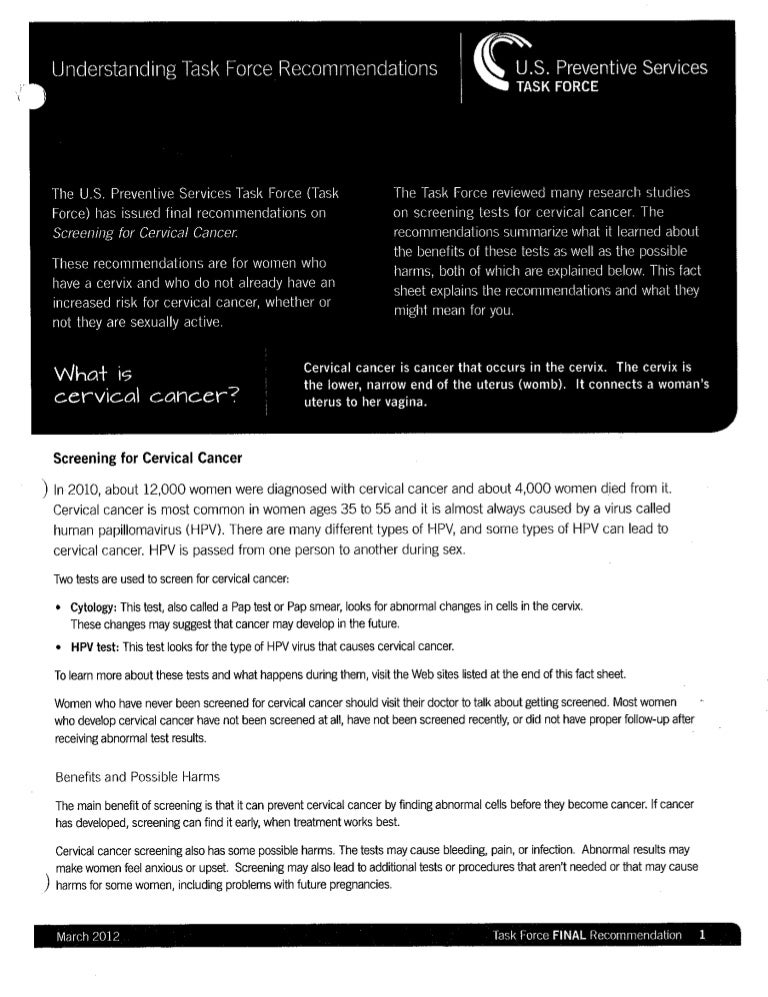 New cervical screening guidelines. 1