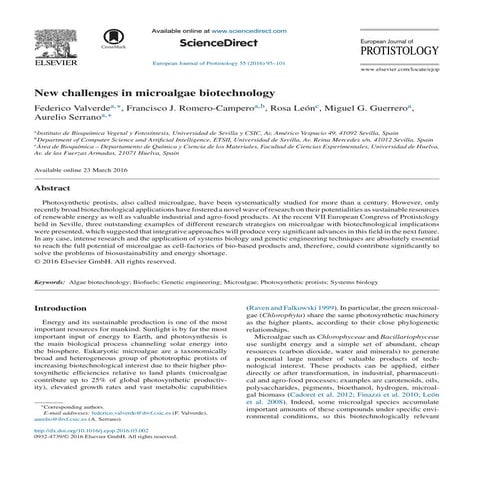 New challenges in microalgae biotechnology