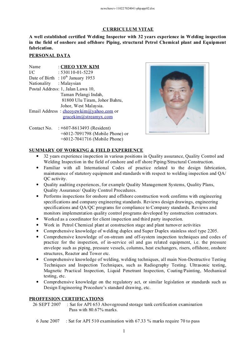 ndt resume samples