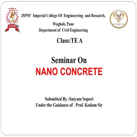 New civil nano concrete ppt