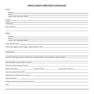 New client meeting checklist
