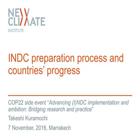 INDC preparation process and countries' progress