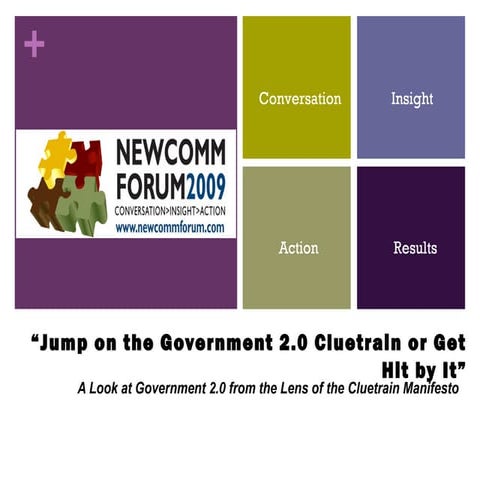 Twenty Theses for Government 2.0, Cluetrain Style