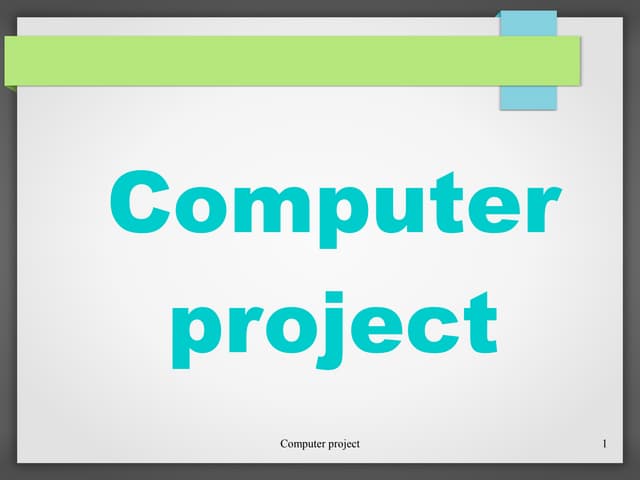 New computer project