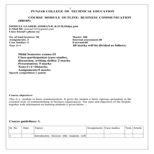 New course module 2010 july