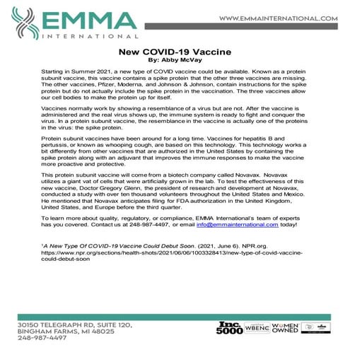 New COVID-19 Vaccine