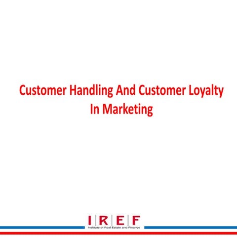 New customer handling & customer marketing