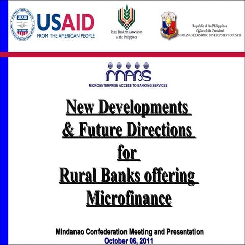 New developments & directions in microfinance