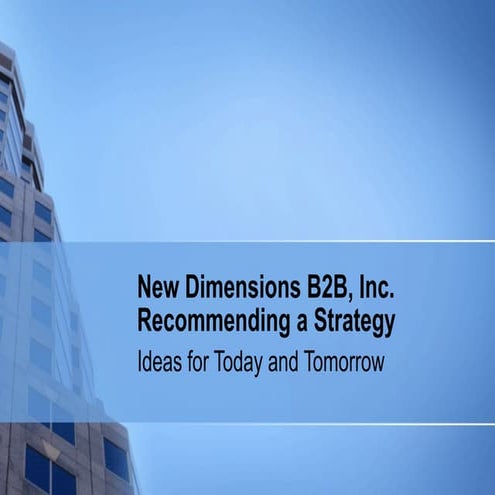New Dimensions B2 B, Inc. Recommending A Strategy 8 4 10