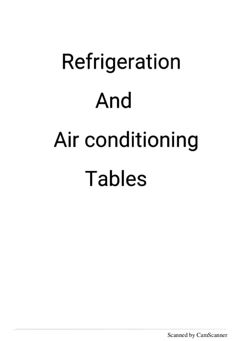 refrigeration and air conditioning tables complete