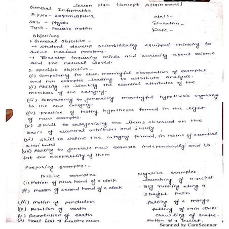 Lesson plan through concept attainment  moel