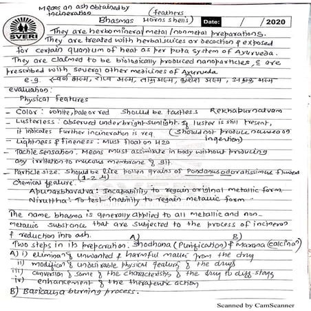 Pharmacognosy notes: Bhasmas, asavas, arsithas, churna and other ayurvedic do...