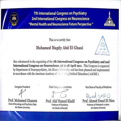 Organization Certificate of 7th International Neuropsychiatry Congress ...