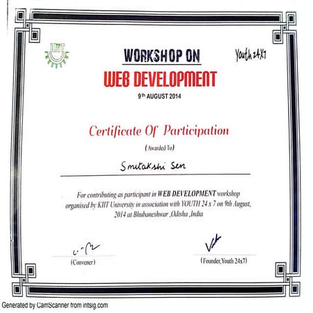 Certificate of Participation