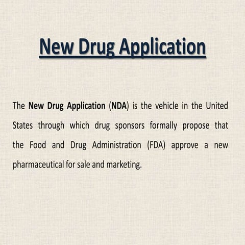 New drug application