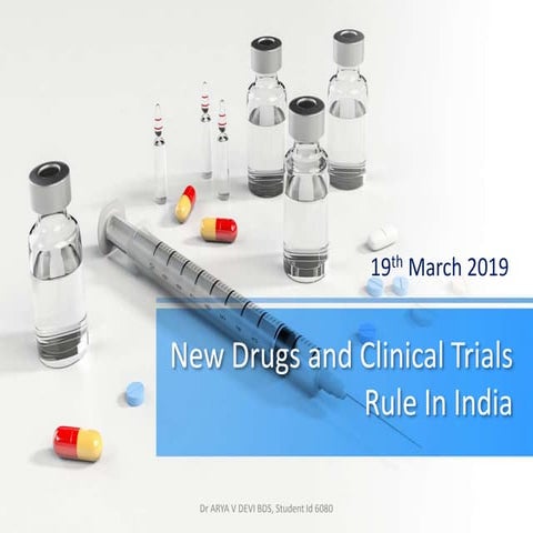 New drugs and Clinical Trials Rule in india 2019