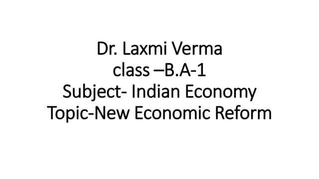 New economic reform 