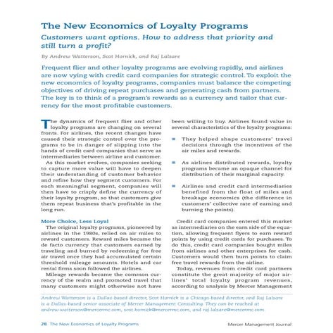 New Economics Of Loyalty Programs | PDF