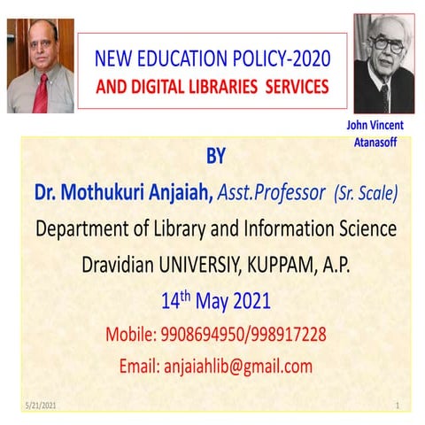 New Education Policy (NEP)-2020 and Digital Library Services