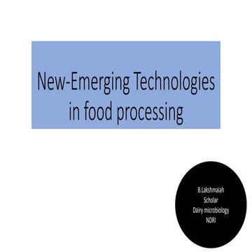 New emerging technology in food processing