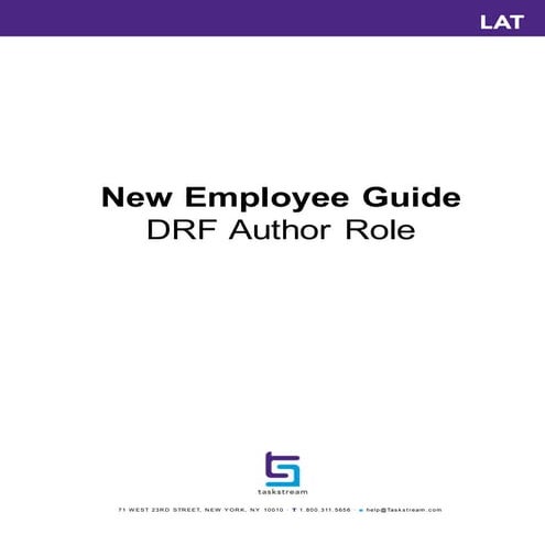 New employee -Author Guide